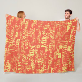 Cobertor De Velo Nome Amarelo Claro Embalado Alavancado Laranja-Ver