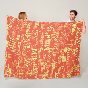 Cobertor De Velo Nome Amarelo Claro Embalado Alavancado Laranja-Ver