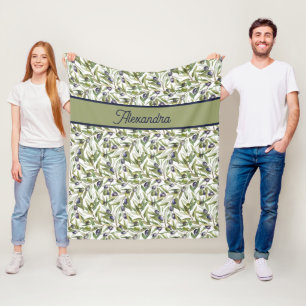 Cobertor De Velo Nome Azeitona País Francês Aguarela Verde Salvia