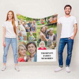 Cobertor De Velo Nome da Colagem de Fotos Moderna Fleece Blanket