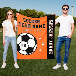 Cobertor De Velo Nome da Equipe de Futebol Laranja e Jogador