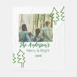 Cobertor De Velo Nome da família árvore de Natal verde foto moderna