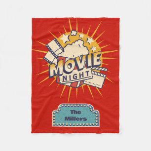 Cobertor De Velo Nome da Família de Filmes Retro Personalizados