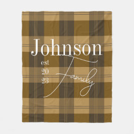 Cobertor De Velo Nome da Família de Xadrezes Personalizadas