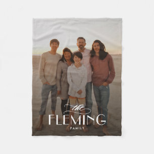 Cobertor De Velo Nome da família Foto personalizada Retrato em aber