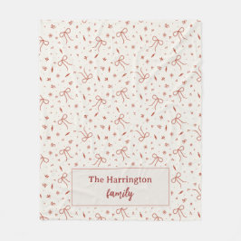 Cobertor De Velo Nome da família personalizada Coquette festivo