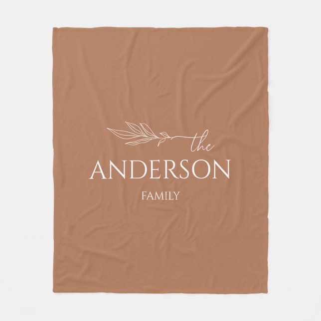 Cobertor De Velo Nome da Família Personalizável do Terracotta Moder (Frente)