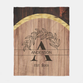 Cobertor De Velo Nome da Família Rustic