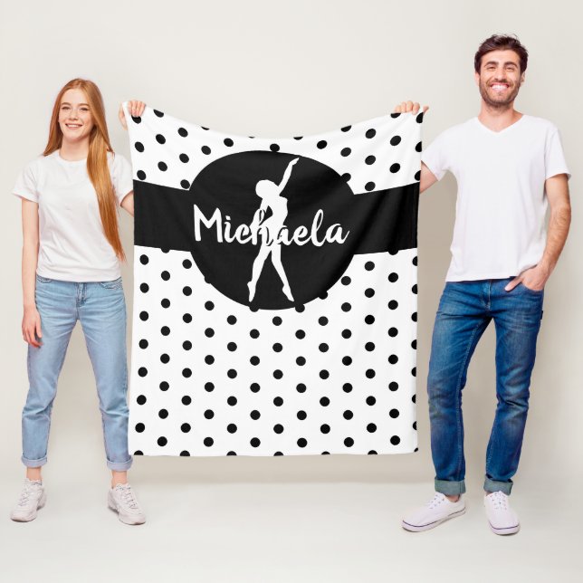 Cobertor De Velo Nome da ginástica de Black White Dance Ballerina (In Situ)