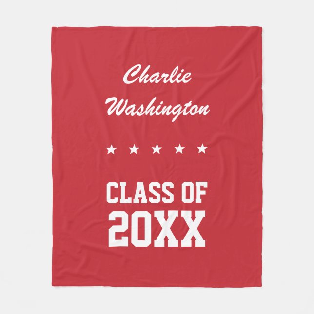 Cobertor De Velo Nome da graduação, ano & velo feitos sob encomenda (Frente)