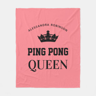 Cobertor De Velo Nome da Rainha do Ping Pong personalizado