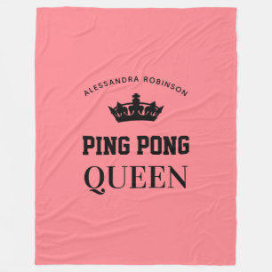Cobertor De Velo Nome da Rainha Ping Pong personalizado