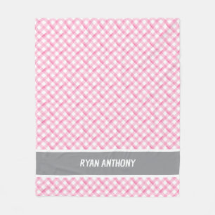 Cobertor De Velo Nome das Meninas Verificadas com Xadrez Gingham, C
