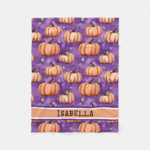 Cobertor De Velo Nome de Abóbora Esbranquiçado Fleece Blanket