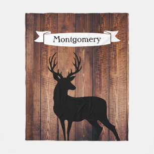 Cobertor De Velo Nome de família de madeira rústico da fita dos