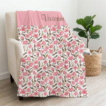 Nome de Flor Silvestre Aquarela Rosa Marrom Dourad