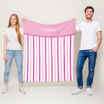 Nome de Listras Rosa Pastel Feminino Branco