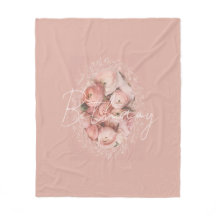 Nome de Monograma Personalizado Floral Rosa Vintag