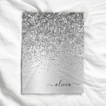 Cobertor De Velo Nome do Glam do Monograma do Silver Glitter Metal<br><div class="desc">Folha de prata Folha de folha metálica Brilhante Brilhante Monograma de metal e Folheto de velo inicial. Isto faz o doce e perfeito aniversário de 16 anos,  casamento,  chá de panela,  aniversário,  chá de fraldas ou festa de solteira presente para alguém que ama luxo de luxo e estilos quíticos.</div>