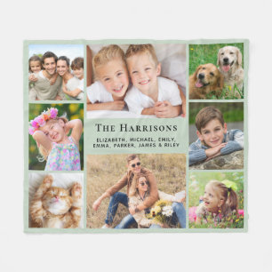 Cobertor De Velo Nome do Monograma da Família 8 Colagem Fotográfica