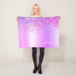 Cobertor De Velo Nome do Monograma de Metal com Glitter Puro<br><div class="desc">Folha fina Roxa Folha Metálica Brilhante Metálica Bruta Monograma e Folha Inicial. Isto faz o doce e perfeito aniversário de 16 anos,  casamento,  chá de panela,  aniversário,  chá de fraldas ou festa de solteira presente para alguém que ama luxo de luxo e estilos quíticos.</div>