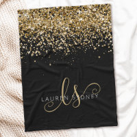 Nome do Monograma do Glitter Dourado