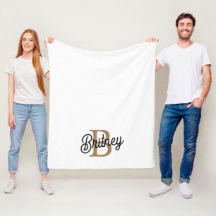 Cobertor De Velo Nome do Monograma Elegante Moderno Script Dourado