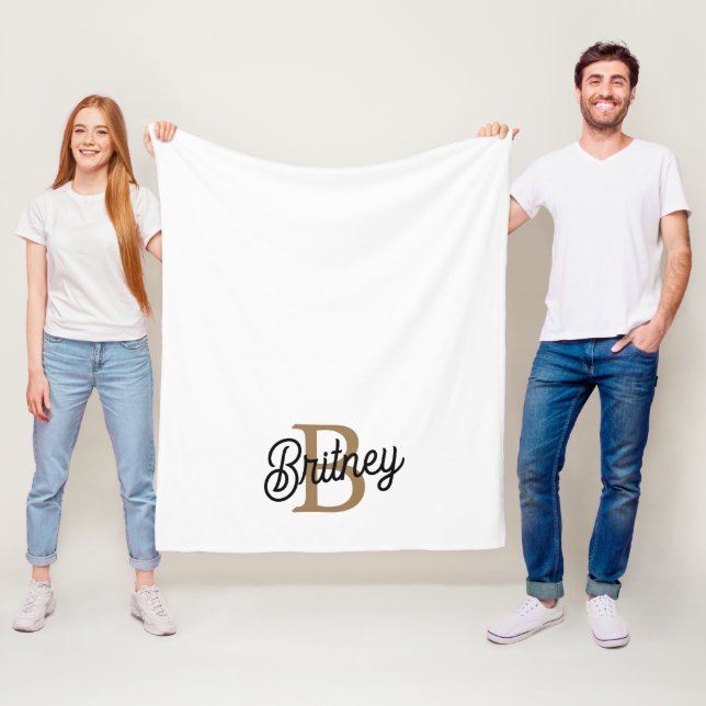 Cobertor De Velo Nome do Monograma Elegante Moderno Script Dourado  (In Situ)