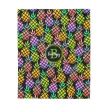 Nome do Monograma Multicolorido Moderno do Ananás 