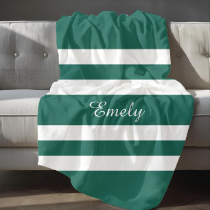 Cobertor De Velo Nome Do Padrão De Stripes na moda Verde E Branco