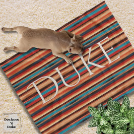 Cobertor De Velo Nome do Pet com Listra de Serape do Sudoeste