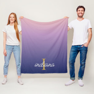 Cobertor De Velo Nome do script de Na moda de Omã Roxo do Monograma