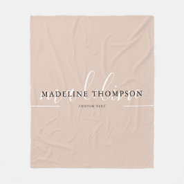 Cobertor De Velo Nome do Script de Tipografia do Boho Beige Elegant