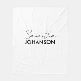 Cobertor De Velo Nome do Script do Monograma | Minimalista moderno
