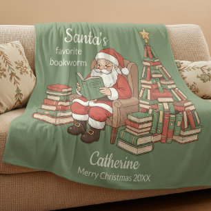 Cobertor De Velo Nome e Ano do Natal do Verme de Livro Favorito do 