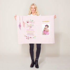 Cobertor De Velo NOME E Data do POEMA DE FOTO DO primeiro aniversar