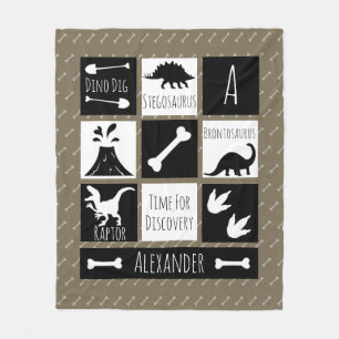 Cobertor De Velo Nome e Dig. Dinossauro Pré-Histórico