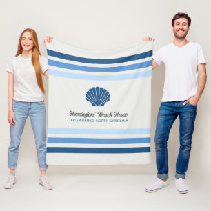 Cobertor De Velo Nome e local personalizados Casa de praia