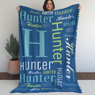 Cobertor De Velo Nome e Monograma Cloud Art Blanket Para Meninos