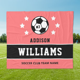 Cobertor De Velo Nome e Número de Futebol Personalizado Coral