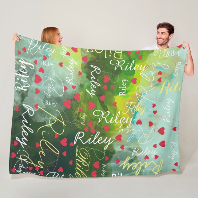 Cobertor De Velo Nome inicial e vermelho aquarela (In Situ)