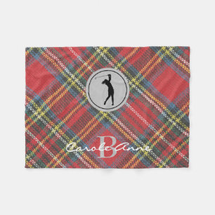 Cobertor De Velo Nome inicial Mulher Golfer, Stewart Tartan Xadrez