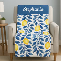 Nome Limão Aquarela Azul Amarelo
