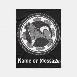 Cobertor De Velo Nome / Mensagem Personalizada do Akita do Cachorro