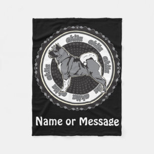 Cobertor De Velo Nome / Mensagem Personalizada do Akita do Cachorro