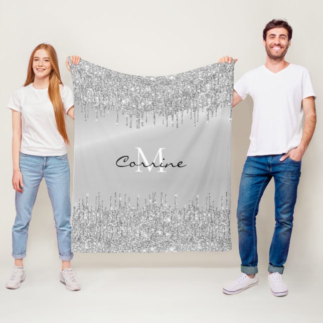 Cobertor De Velo Nome Metálico de Glitter de Pata Monograma (In Situ)