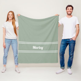 Cobertor De Velo Nome Minimal Moderno Monograma em Script Verde Sál