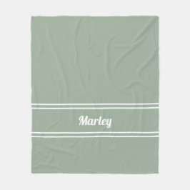 Cobertor De Velo Nome Minimal Moderno Monograma em Script Verde Sál