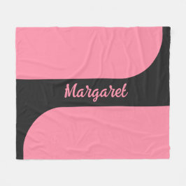 Cobertor De Velo nome monograma feminino com letra cursiva rosa e p