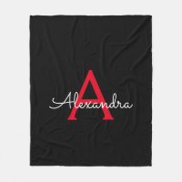 Nome Monograma Feminino Roscrito Vermelho e Preto